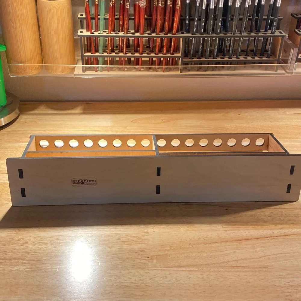 Fire & Earth - paint brush holder